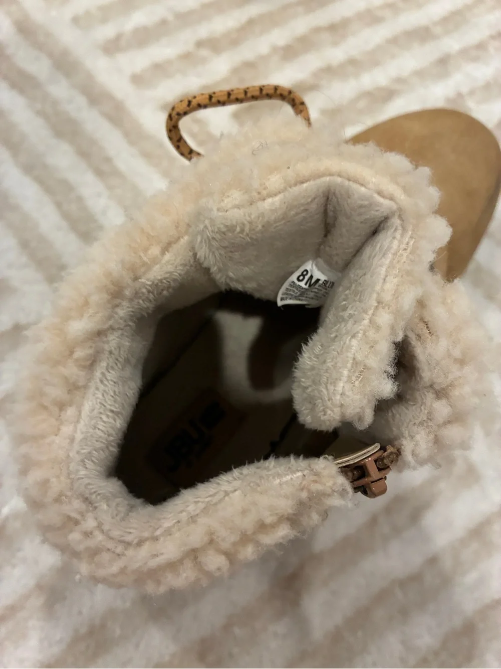 Women’s JBU Cozy Suede Lace-Up/Zipper Winter Boots - Tan Size 8